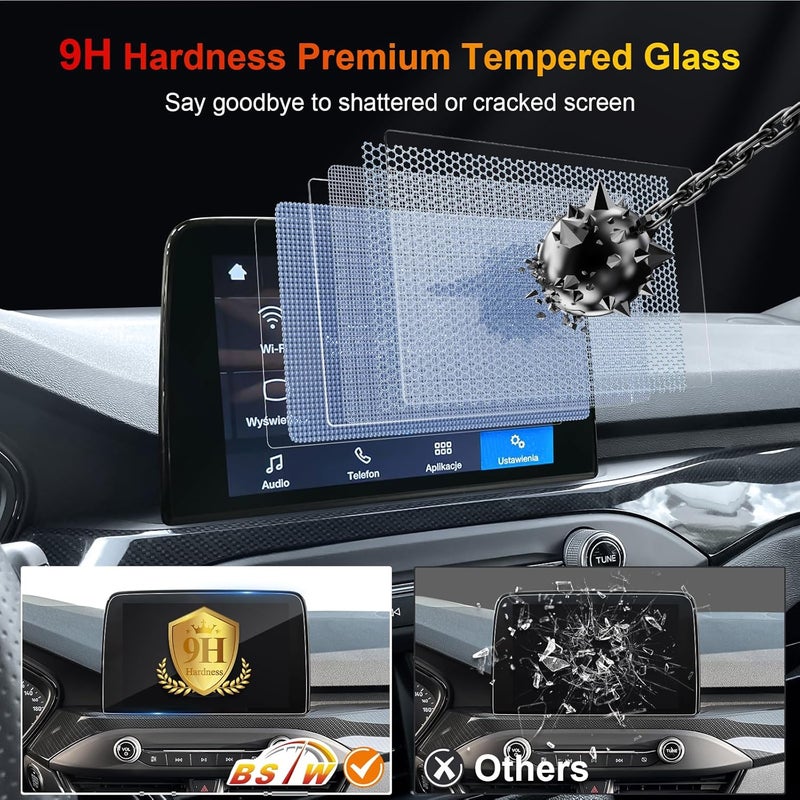 BSTW for 2020 Ford Escape Screen Protector for 2020-2025 Escape Active/ST-Line Select/Titanium SYNC 3 8" Touchscreen for 2025 Escape Accessories Tempered Glass Protective Film (Escape 8-In HD) - Image 4
